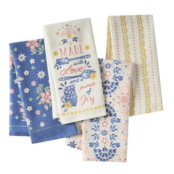 Pioneer Woman Hattie Kitchen Towels Made with Love and Joy 18 x 28-in 4pc Gift